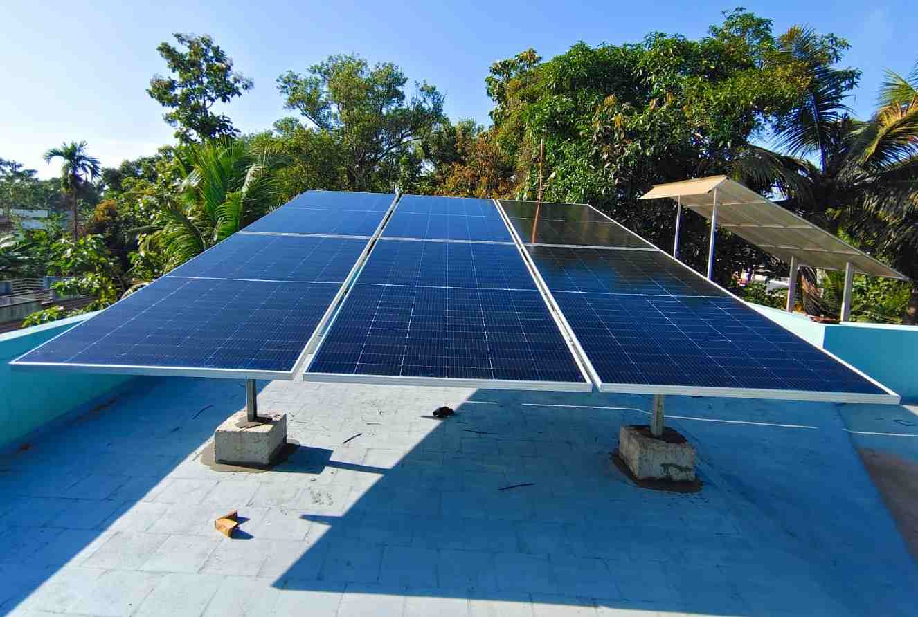 3kW Grid Tied Solar Plant-adani bifacial Goodwe